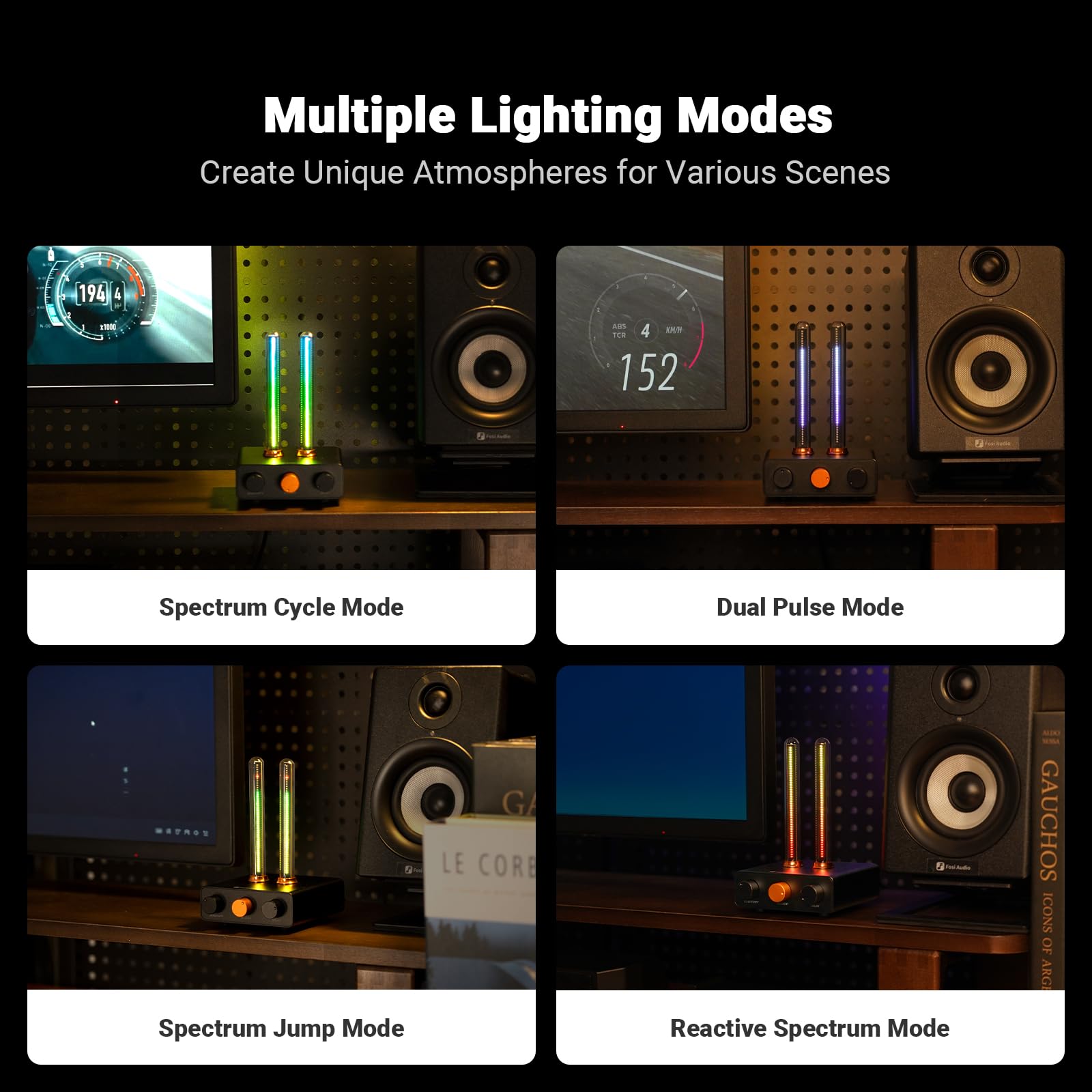 Foto 4 pulgar | Visualizador De Música Fosi Audio Vintage Tube Rgb Light Analyzer - Venta Internacional.