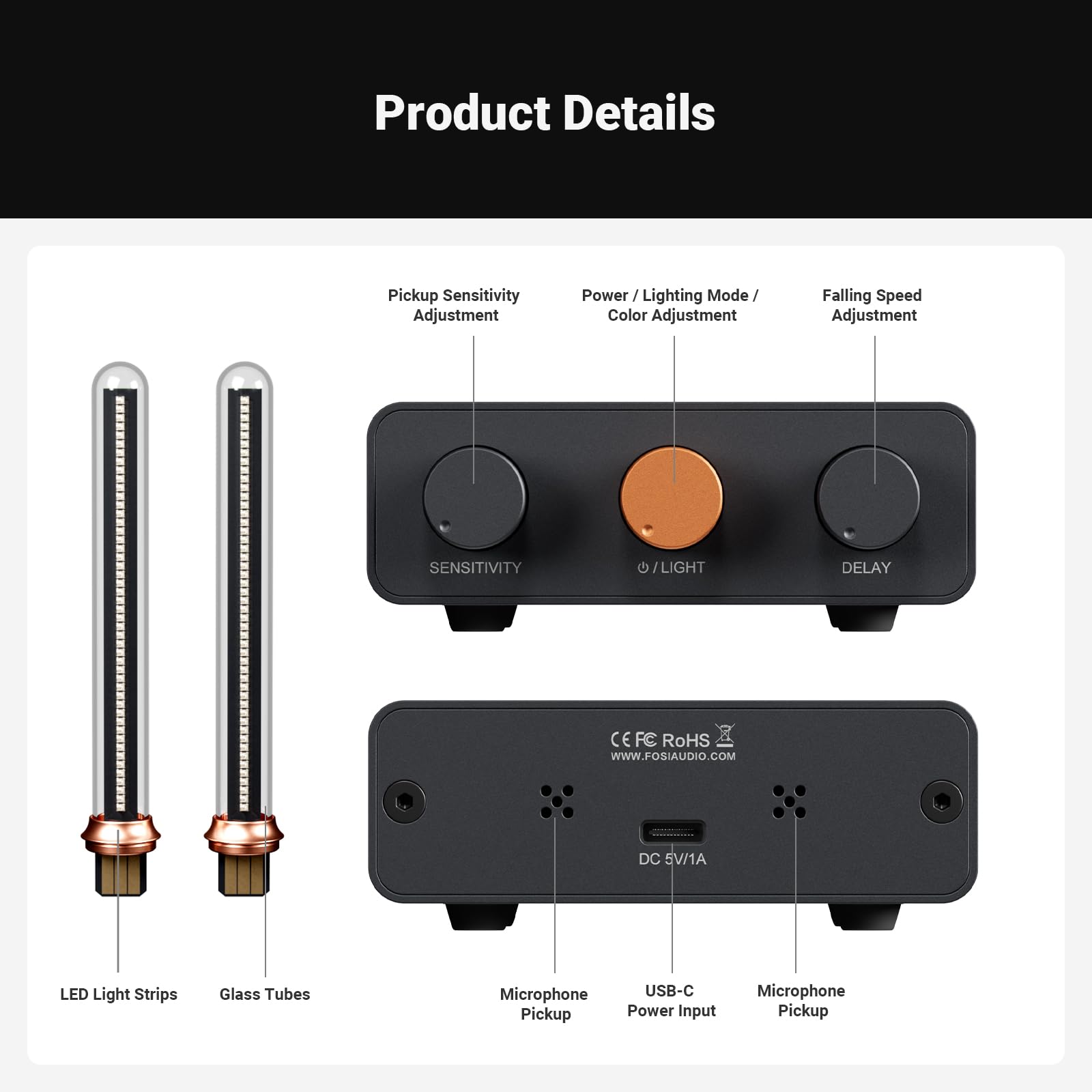Foto 7 | Visualizador De Música Fosi Audio Vintage Tube Rgb Light Analyzer - Venta Internacional.