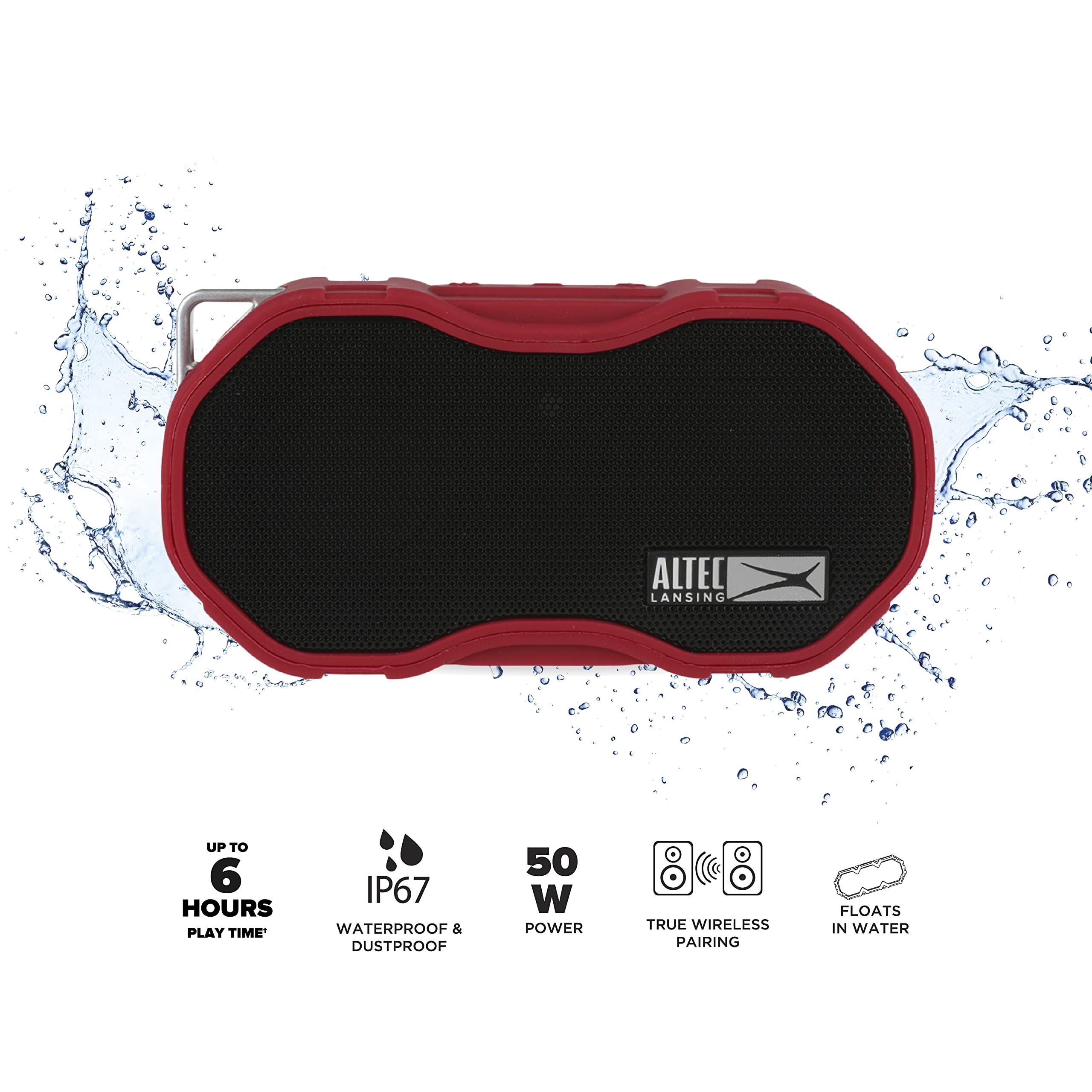 Foto 7 pulgar | Altavoz Bluetooth Altec Lansing Baby Boom Xl Impermeable Rojo - Venta Internacional.
