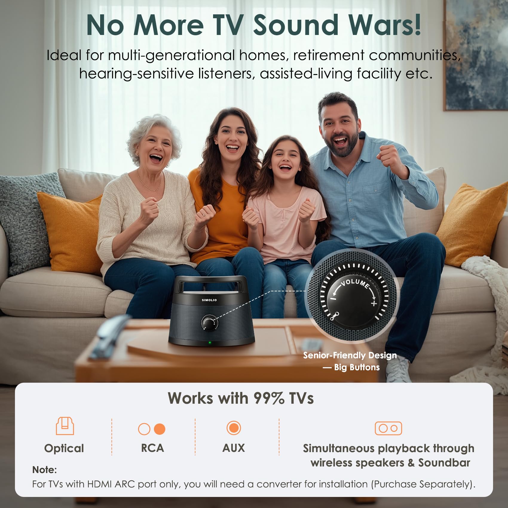 Foto 5 pulgar | Altavoces Inalámbricos Simolio 621d Plus Para Tv Seniors Bluetooth - Venta Internacional.