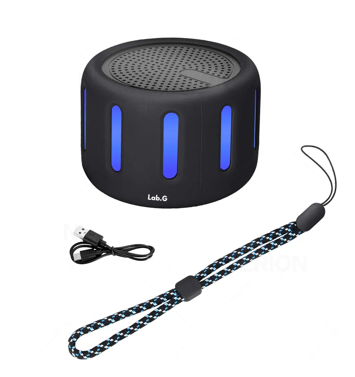 Foto 2 pulgar | Bocina Bluetooth Portátil Inalámbrica Aux-in Micro Tf Tws Negro Con Azul