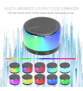 Foto 3 | Bocina Bluetooth Portátil Inalámbrica Aux-in Micro Tf Tws Negro Con Azul