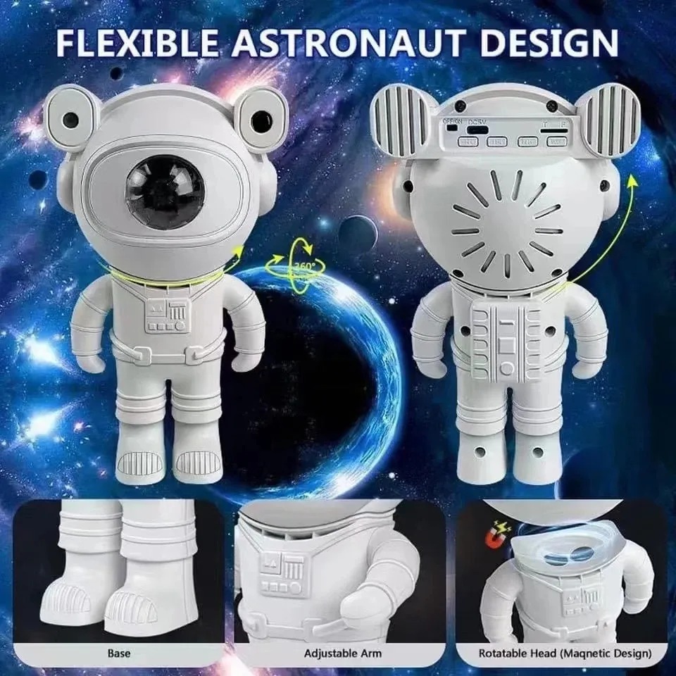 Foto 4 pulgar | Bocina Bluetooth En Forma de Astronauta Con Proyector Nebulosa Y Estrellas Led.