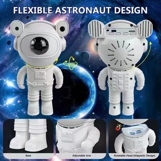 Foto 3 | Bocina Bluetooth En Forma de Astronauta Con Proyector Nebulosa Y Estrellas Led.