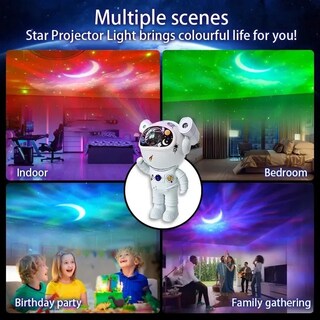 Foto 4 | Bocina Bluetooth En Forma de Astronauta Con Proyector Nebulosa Y Estrellas Led.