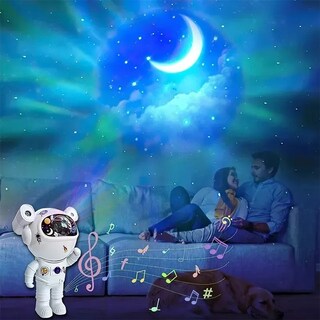 Foto 7 | Bocina Bluetooth En Forma de Astronauta Con Proyector Nebulosa Y Estrellas Led.