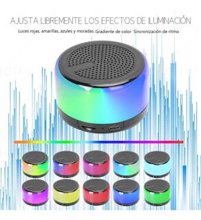 Foto 3 | Bocina Bluetooth Portátil Inalámbrica Aux-in Micro Tf Tws Negro Con Azul