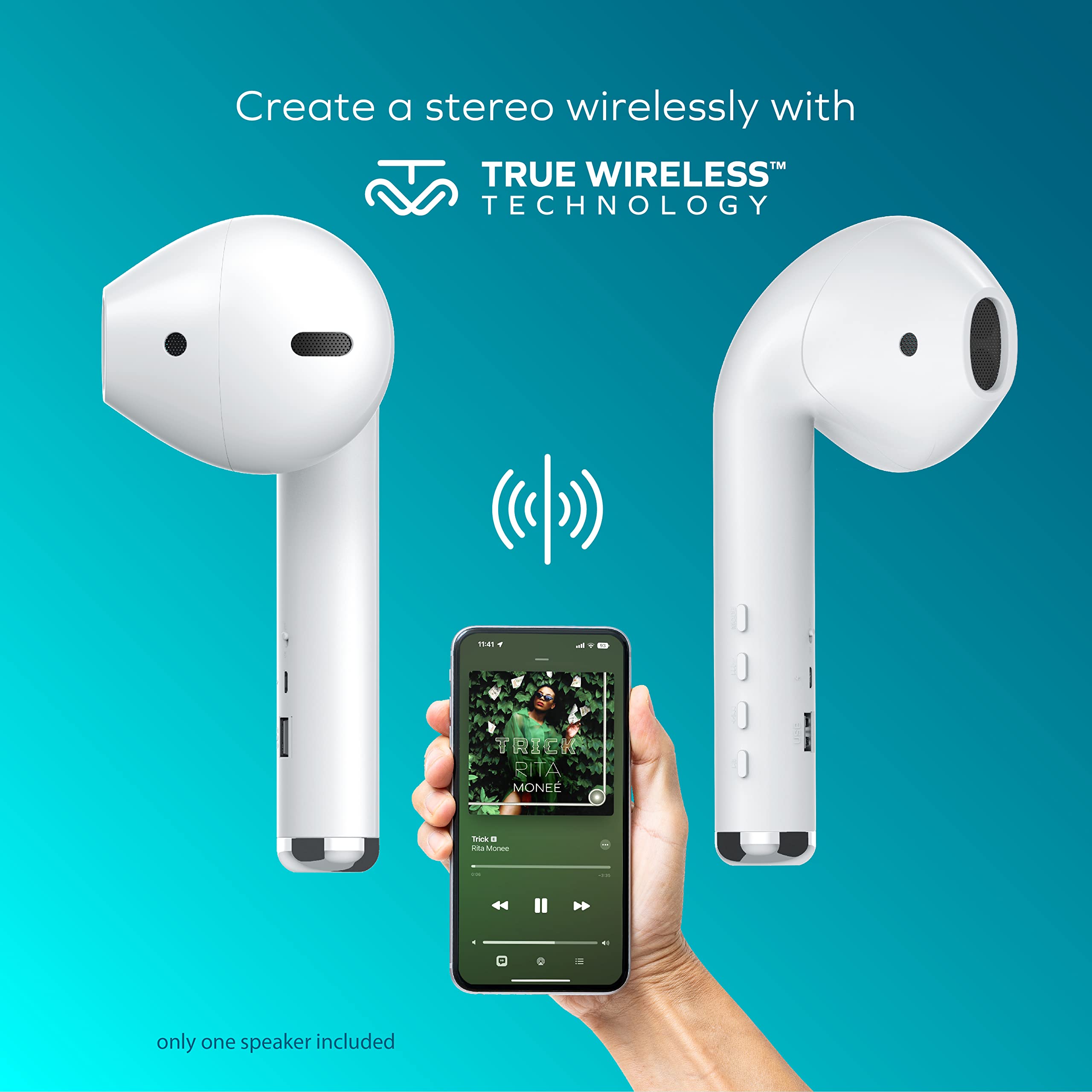 Foto 3 | Altavoz Inalámbrico Coby True Portable Earbud Bluetooth 415ml - Venta Internacional.