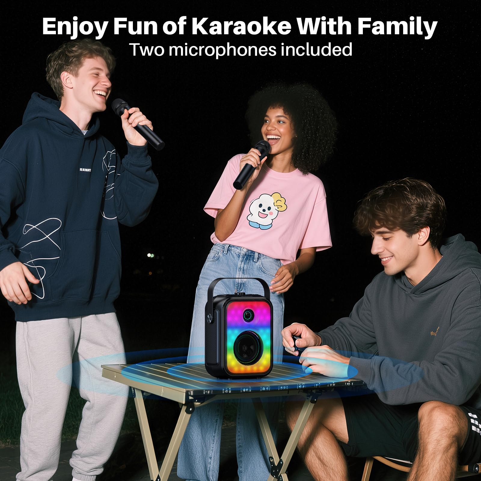 Foto 6 pulgar | Altavoz Bluetooth Portátil Karaoke Machine Bobtot Con 2 Micrófonos - Venta Internacional.