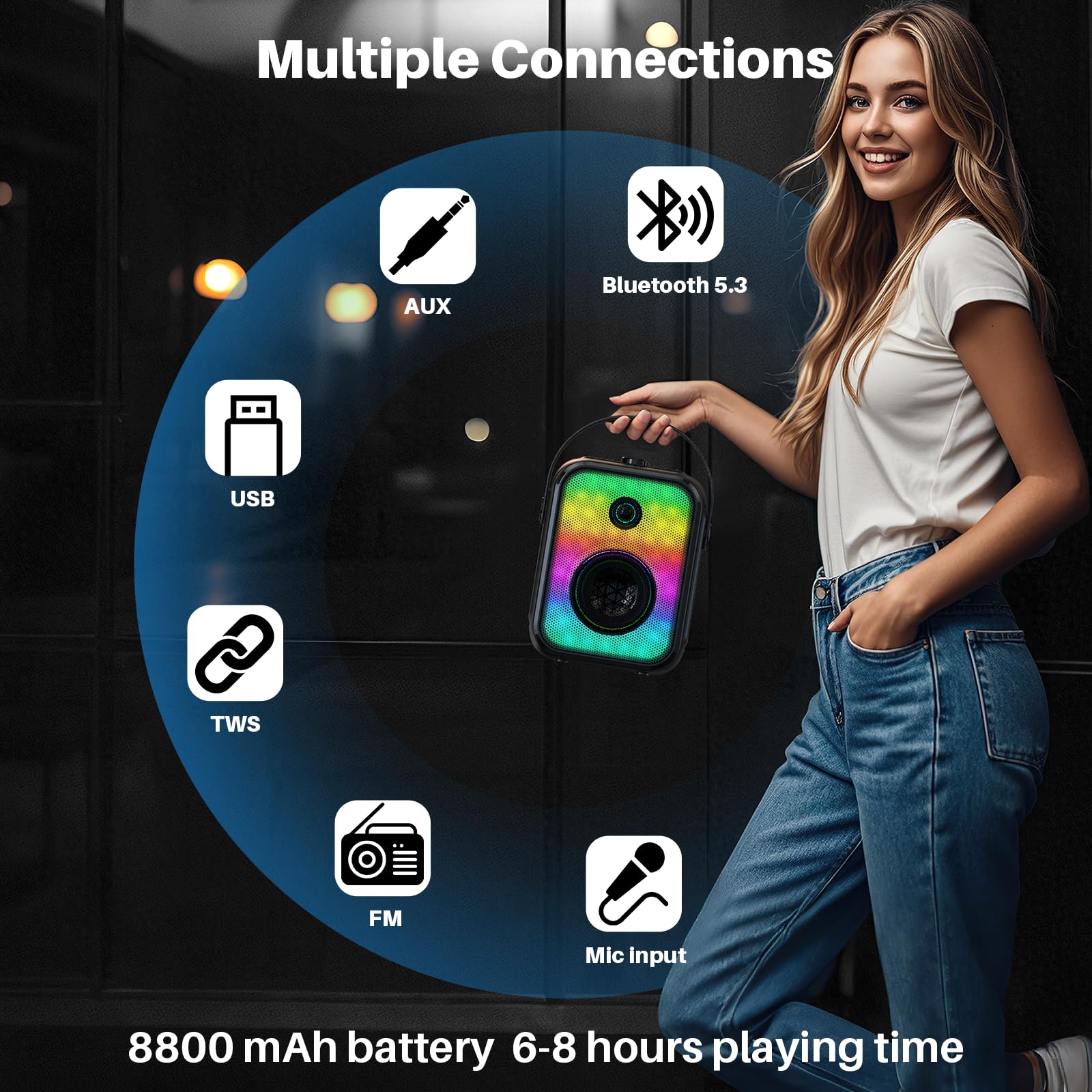 Foto 8 pulgar | Altavoz Bluetooth Portátil Karaoke Machine Bobtot Con 2 Micrófonos - Venta Internacional.