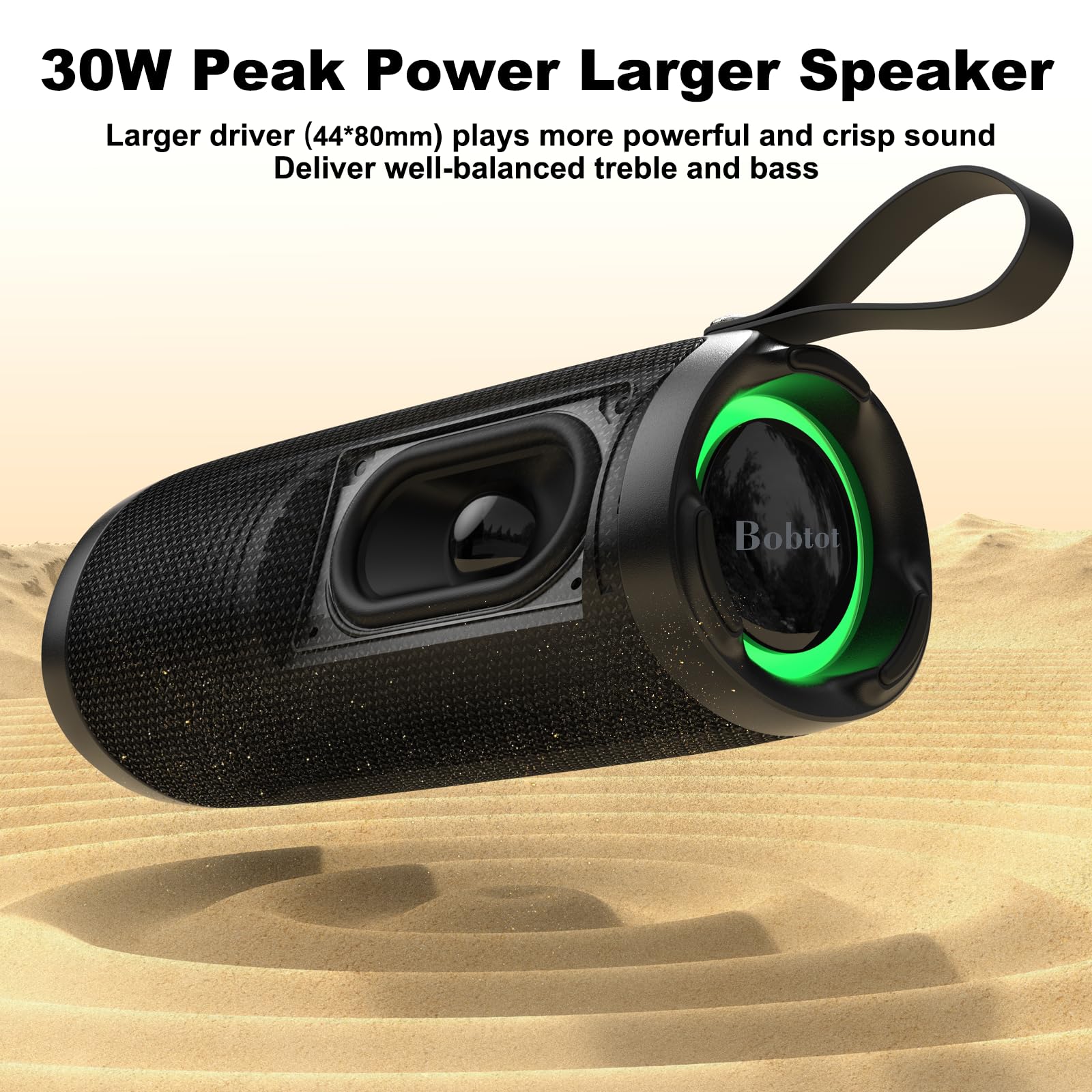 Foto 3 pulgar | Altavoz Bluetooth Bobtot Portable Ipx6 Resistente Al Agua 15w Negro - Venta Internacional.