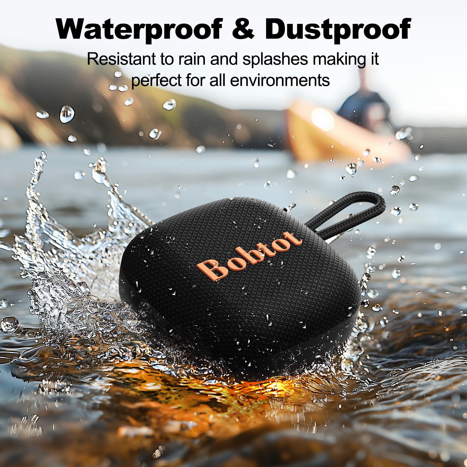 Foto 4 | Altavoz Bluetooth Bobtot Portátil Resistente Al Agua Negro - Venta Internacional.