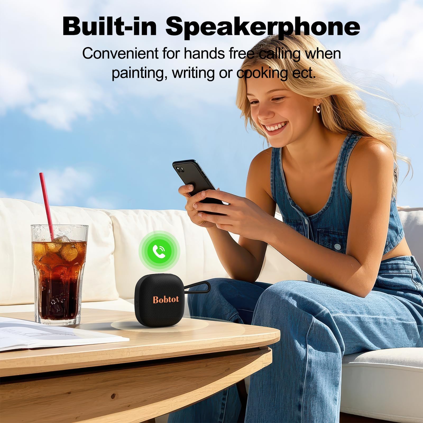 Foto 5 | Altavoz Bluetooth Bobtot Portátil Resistente Al Agua Negro - Venta Internacional.