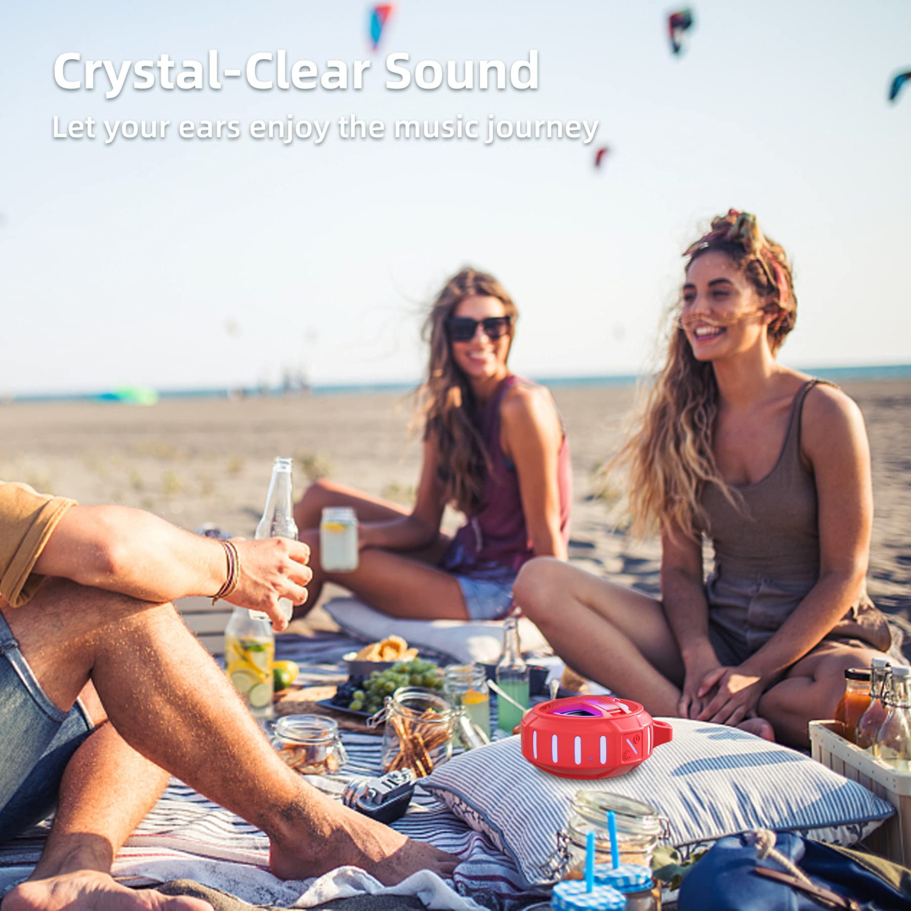 Foto 4 | Altavoz Bluetooth Para Ducha Eboda  Resistente Al Agua  Con Luz Led Roja - Venta Internacional.