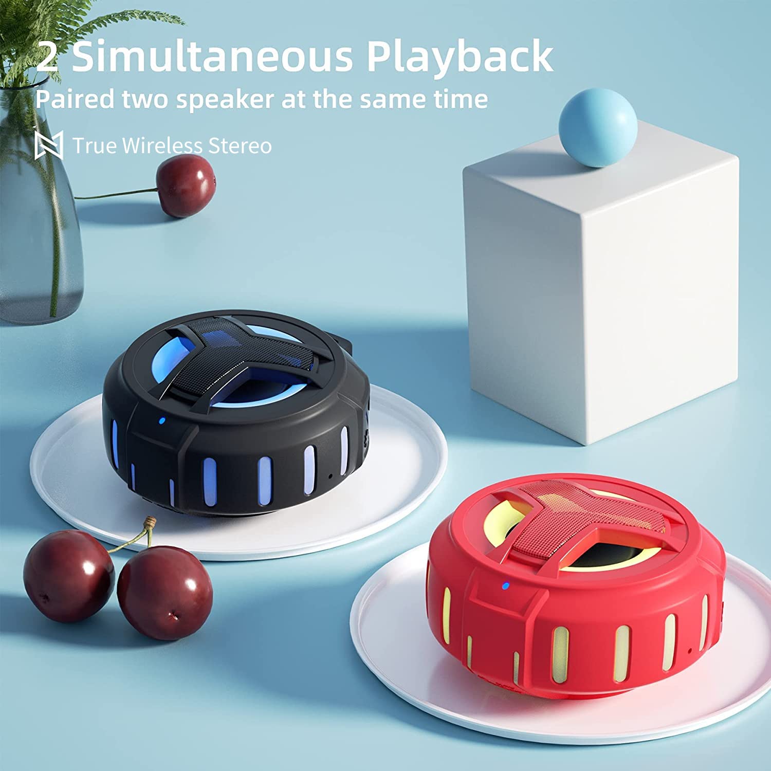 Foto 7 pulgar | Altavoz Bluetooth Para Ducha Eboda  Resistente Al Agua  Con Luz Led Roja - Venta Internacional.