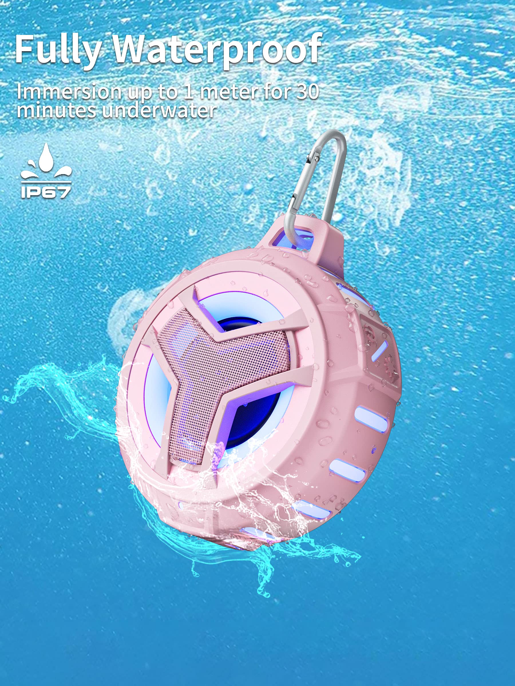 Foto 7 | Altavoz De Ducha Bluetooth Eboda Ip67 Impermeable Rosa - Venta Internacional.