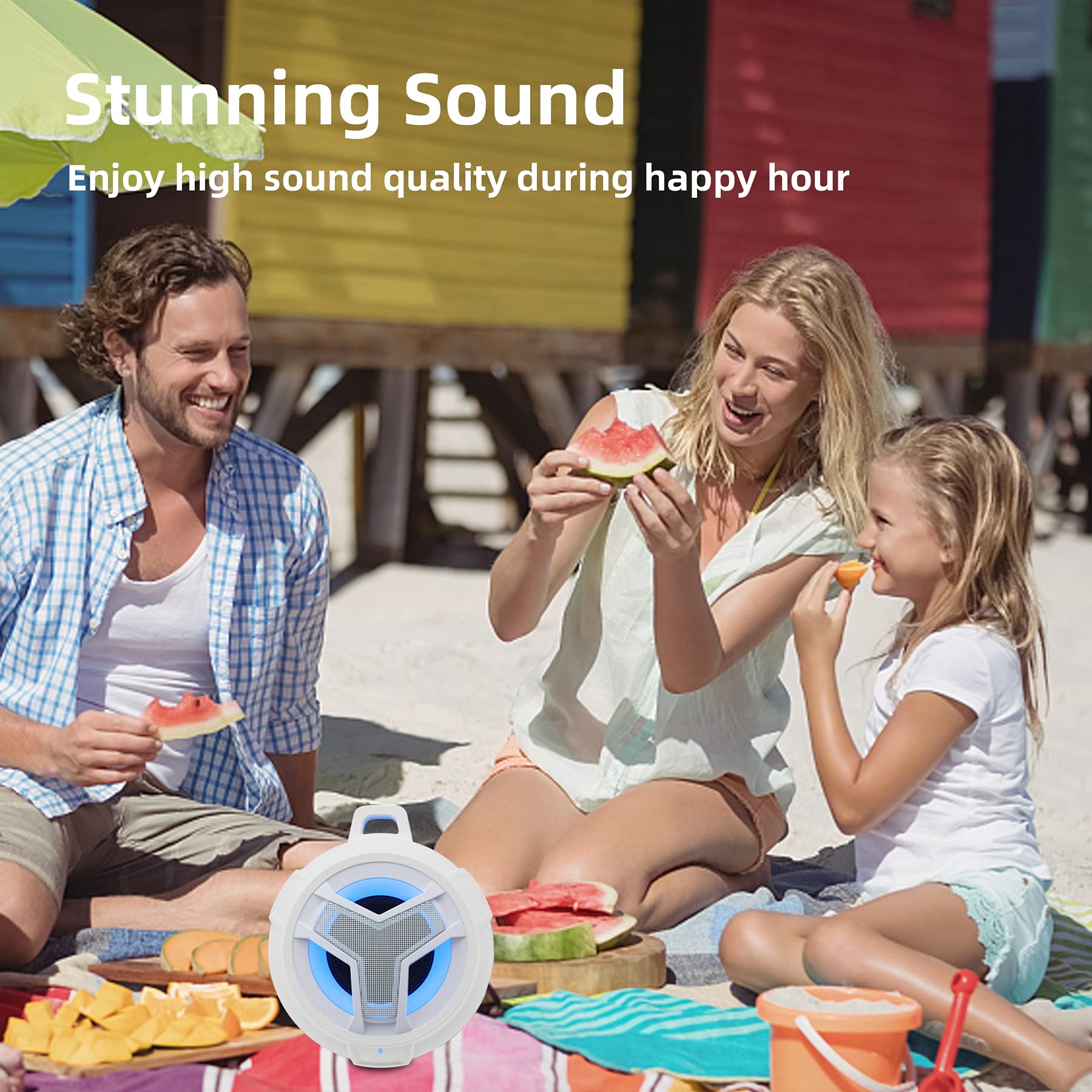 Foto 7 | Altavoz De Ducha Eboda Bluetooth Ipx7 Impermeable Blanco - Venta Internacional.
