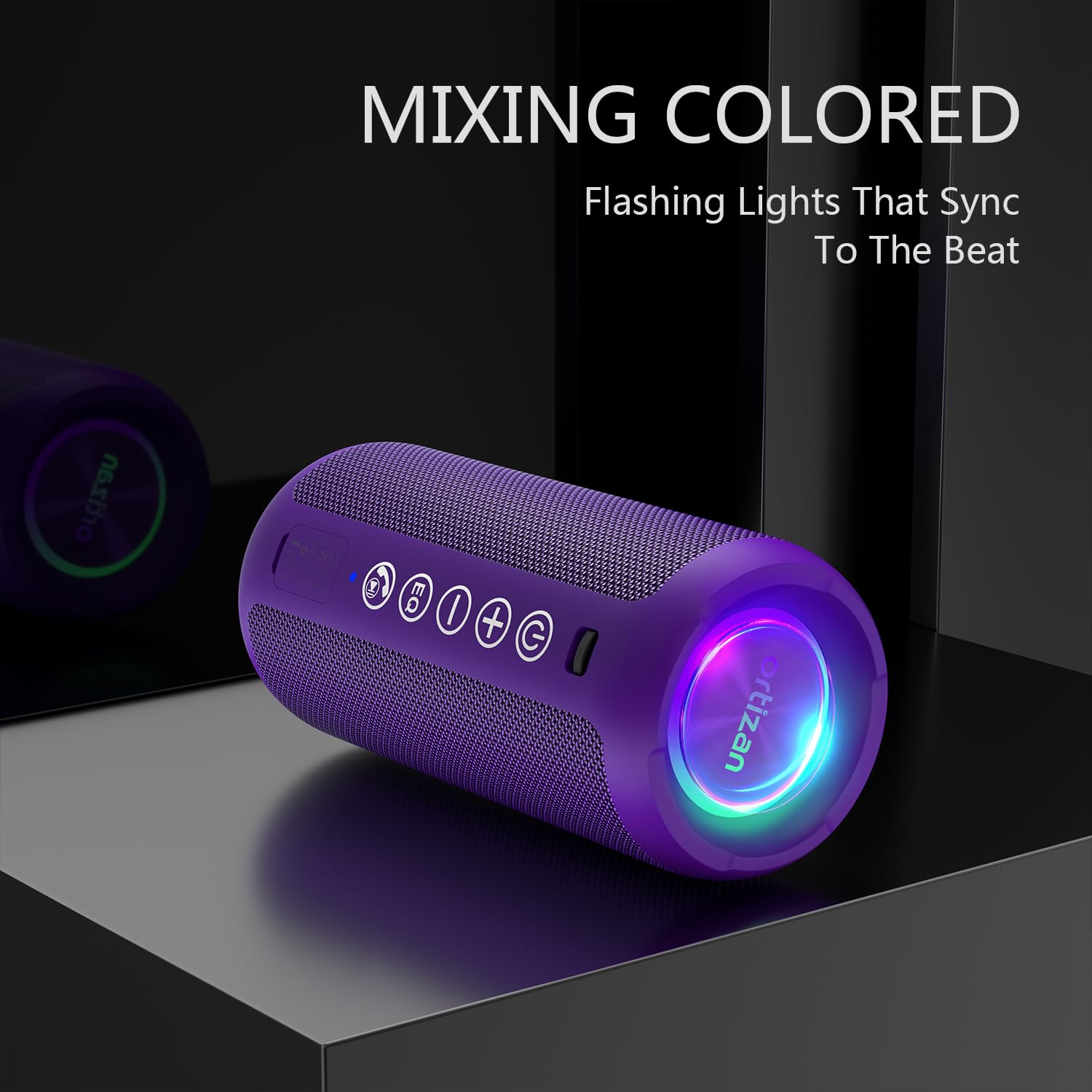 Foto 2 | Altavoz Bluetooth Ortizan Portable Ipx7 Resistente Al Agua 24w Morado - Venta Internacional.