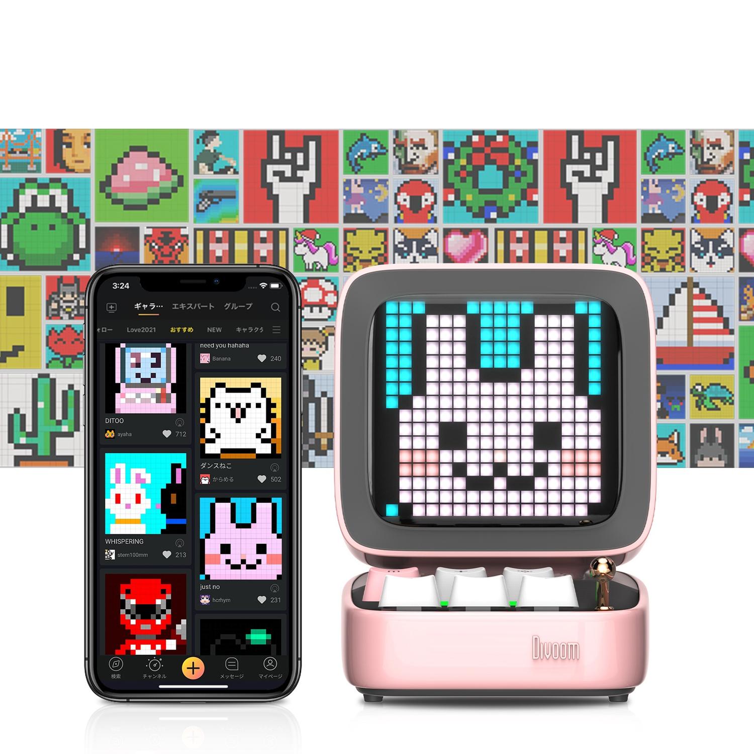 Foto 5 | Divoom Ditoo Pixel Art Altavoz Bt Retro Con Pantalla Led Rosa