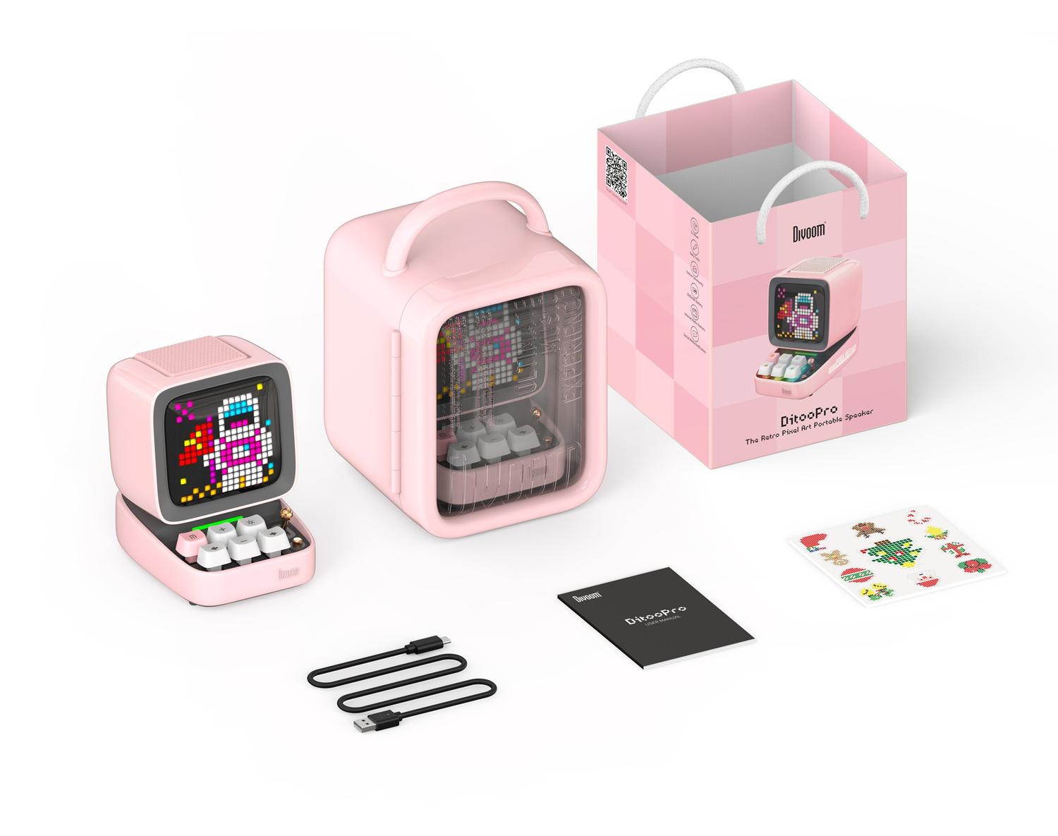 Foto 7 pulgar | Divoom Ditoo Pixel Art Altavoz Bt Retro Con Pantalla Led Rosa