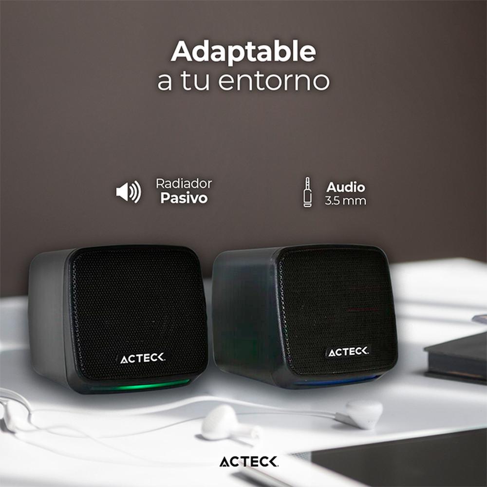 Foto 4 | Bocinas Acteck Elant Cube As430 Alambrica Usb 3.5mm Sonido Estéreo 2.0 Ac-935265 color Negro