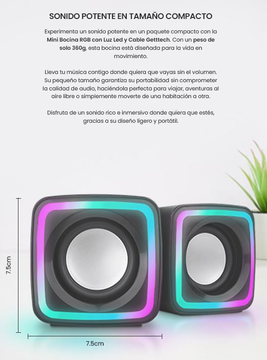 Foto 5 | Bocinas Getttech de 3w para Pc