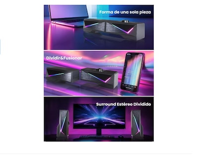 Foto 2 | Xtellar Bocinas Con Rgb,para Pc/tv Gamer,desmontable Altavoz