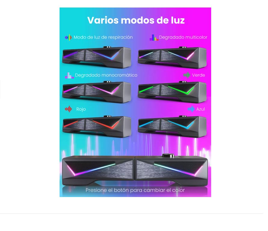 Foto 3 | Xtellar Bocinas Con Rgb,para Pc/tv Gamer,desmontable Altavoz