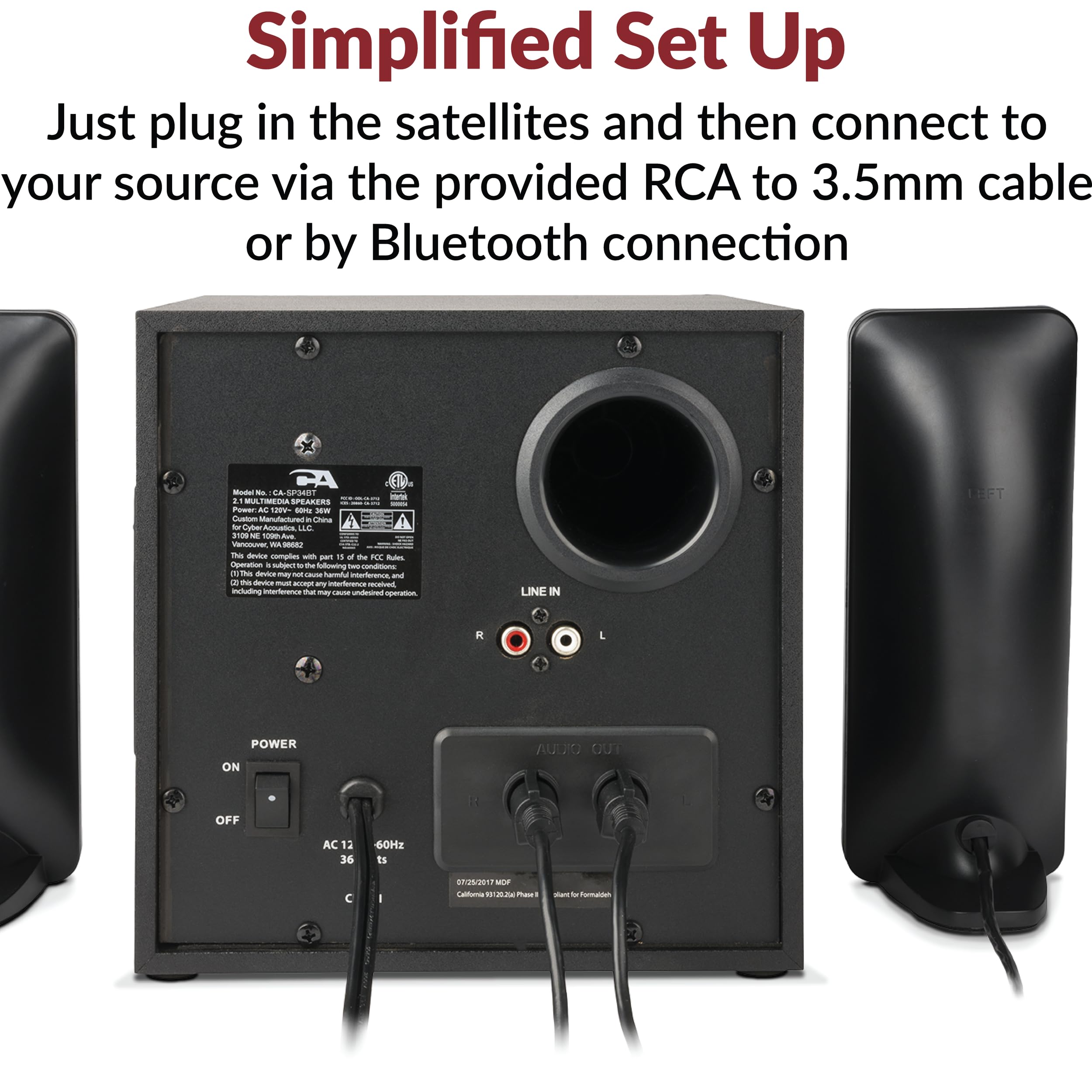 Foto 5 pulgar | Altavoces Bluetooth Cyber Acoustics Ca-sp34bt para Computadora-Venta Internacional
