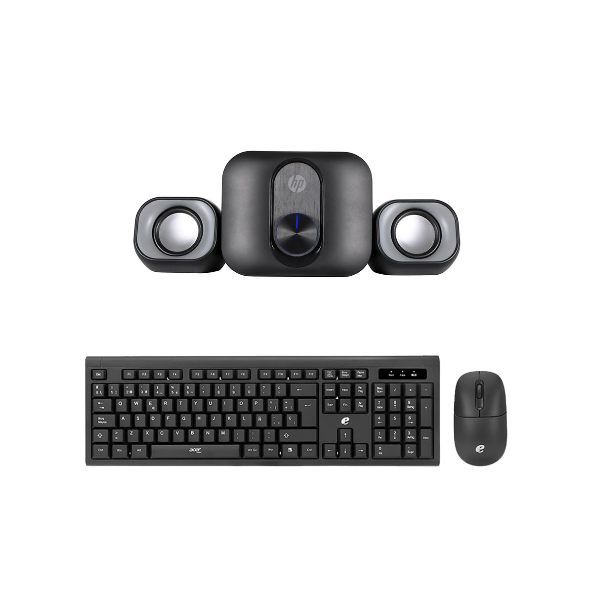 Foto 1 | Kit Bocinas Hp Dhs-2101 + Combo Mouse Y Teclado Inalámbrico Acer