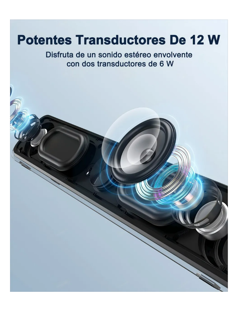 Foto 3 | Bocina Bluetooth Computadora Luz Led