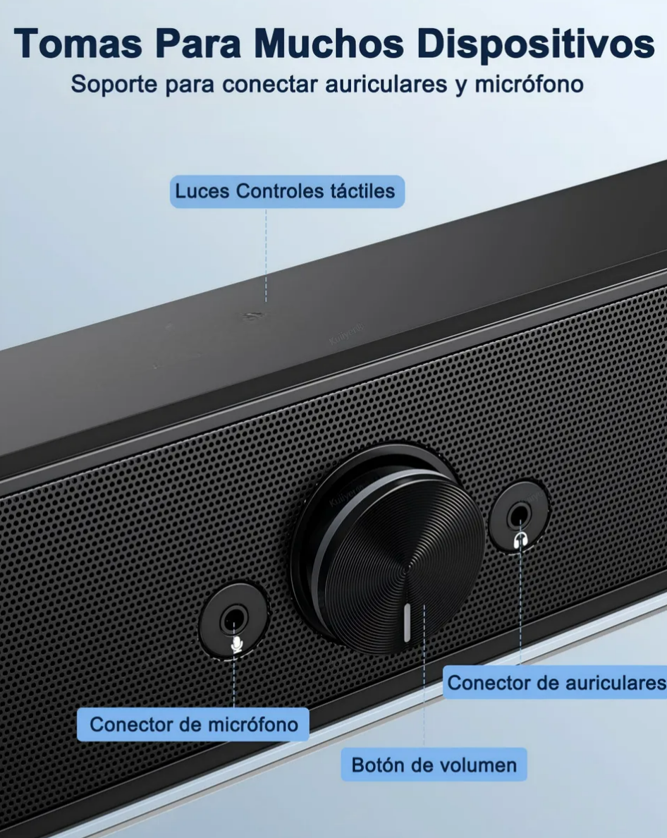 Foto 6 | Bocina Bluetooth Computadora Luz Led