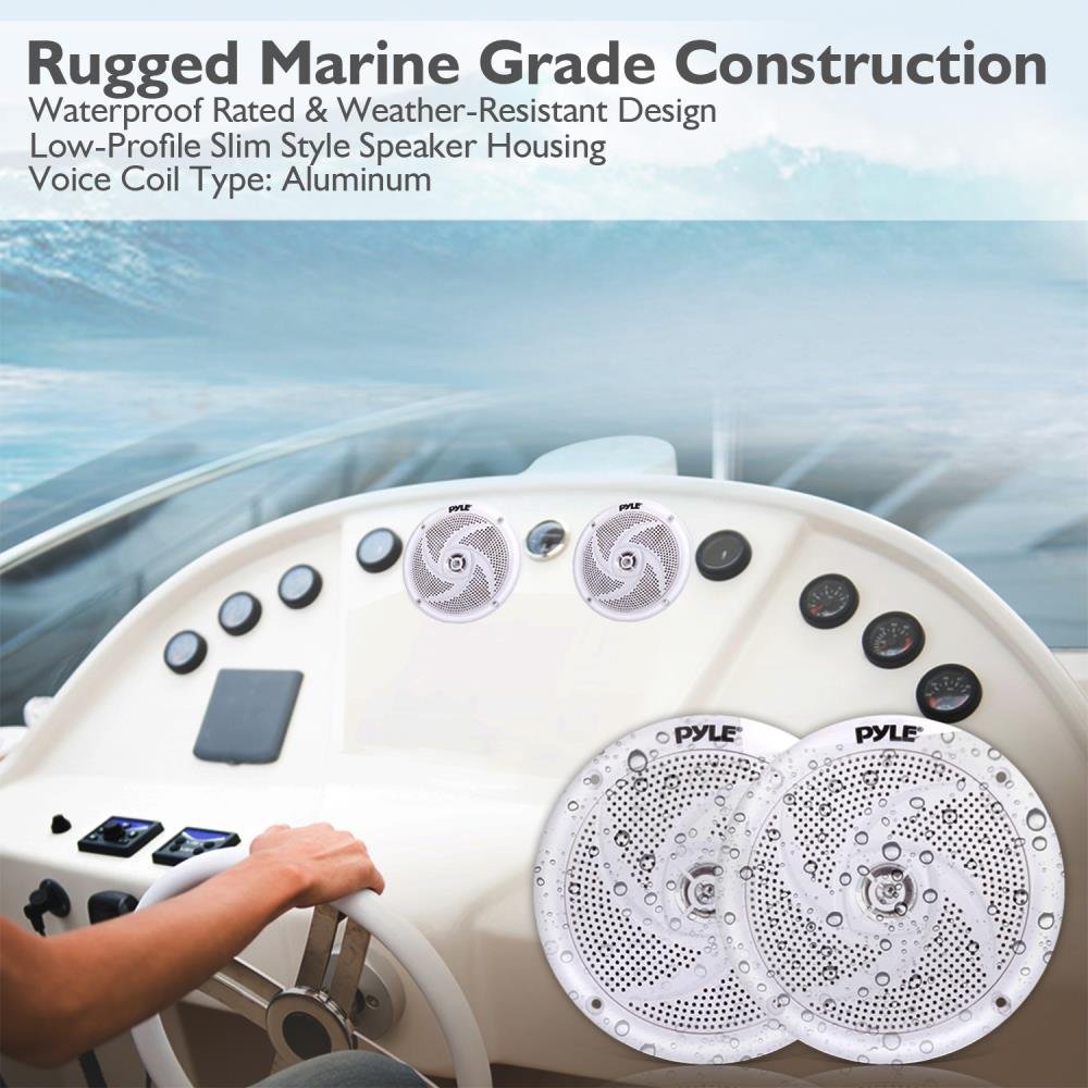 Foto 5 pulgar | Altavoces Marinos Pyle Plmrs5w, 13 Cm, 2 Vías, 180 W, Impermeables, Color Blanco - Venta Internacional.