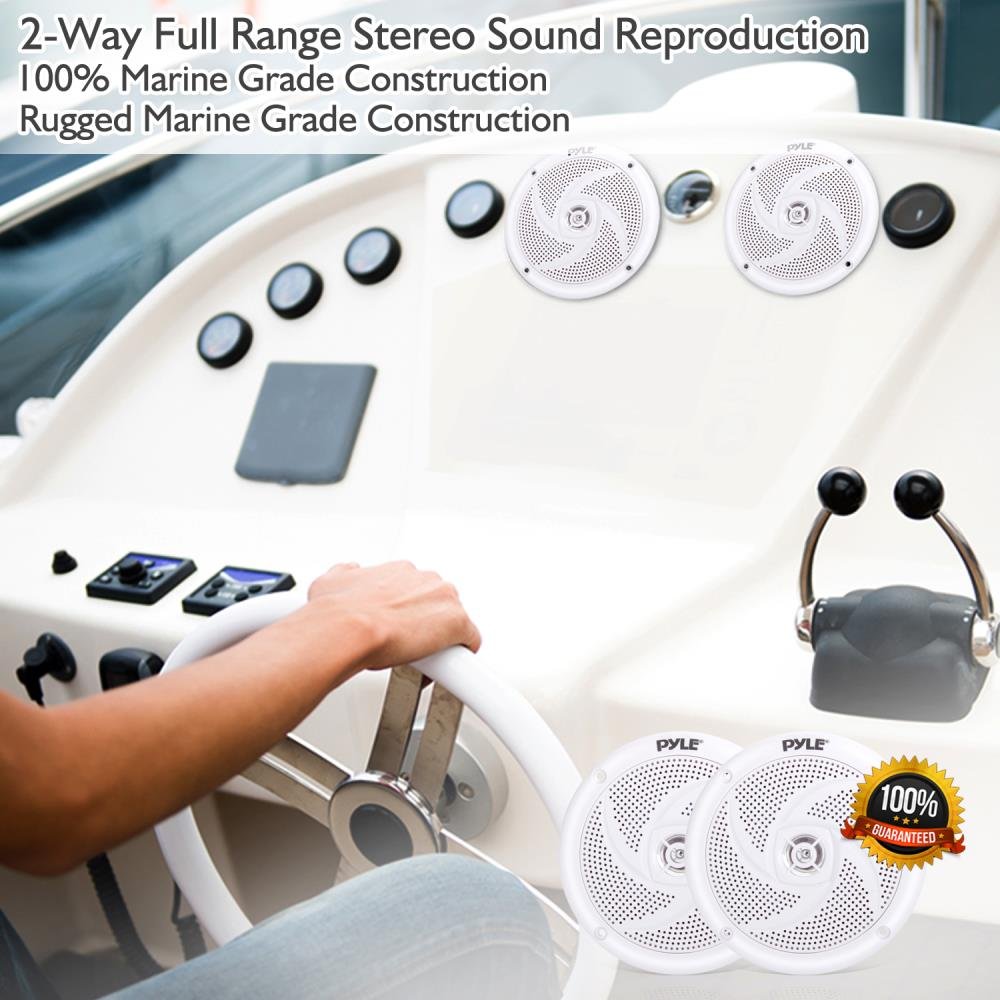 Foto 6 | Altavoces Marinos Pyle Plmrs5w, 13 Cm, 2 Vías, 180 W, Impermeables, Color Blanco - Venta Internacional.