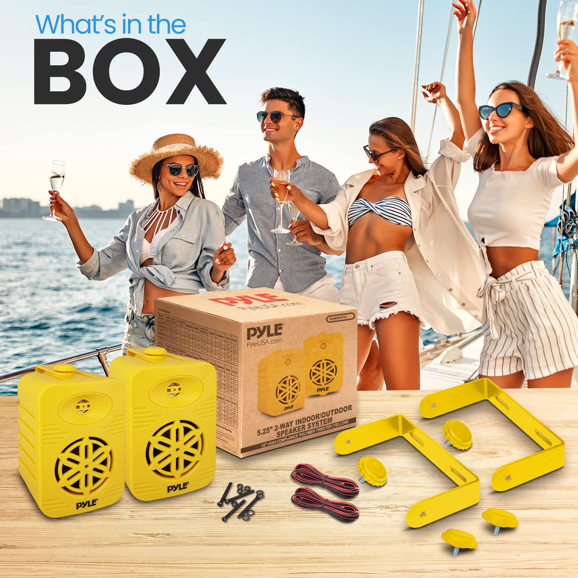 Foto 2 | Altavoces Exteriores Pyleusa Pdwr55yl 500w 5.25'' De 2 Vías, Color Amarillo - Venta Internacional.