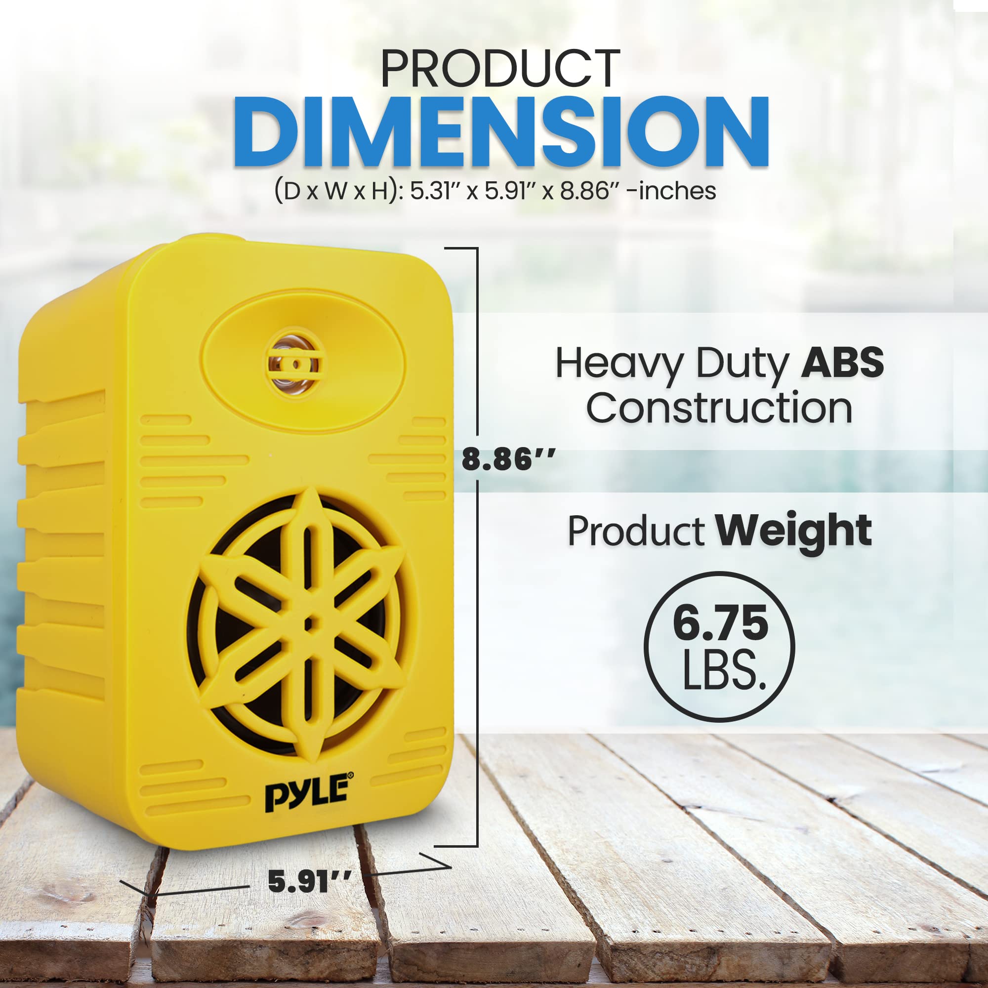 Foto 3 | Altavoces Exteriores Pyleusa Pdwr55yl 500w 5.25'' De 2 Vías, Color Amarillo - Venta Internacional.