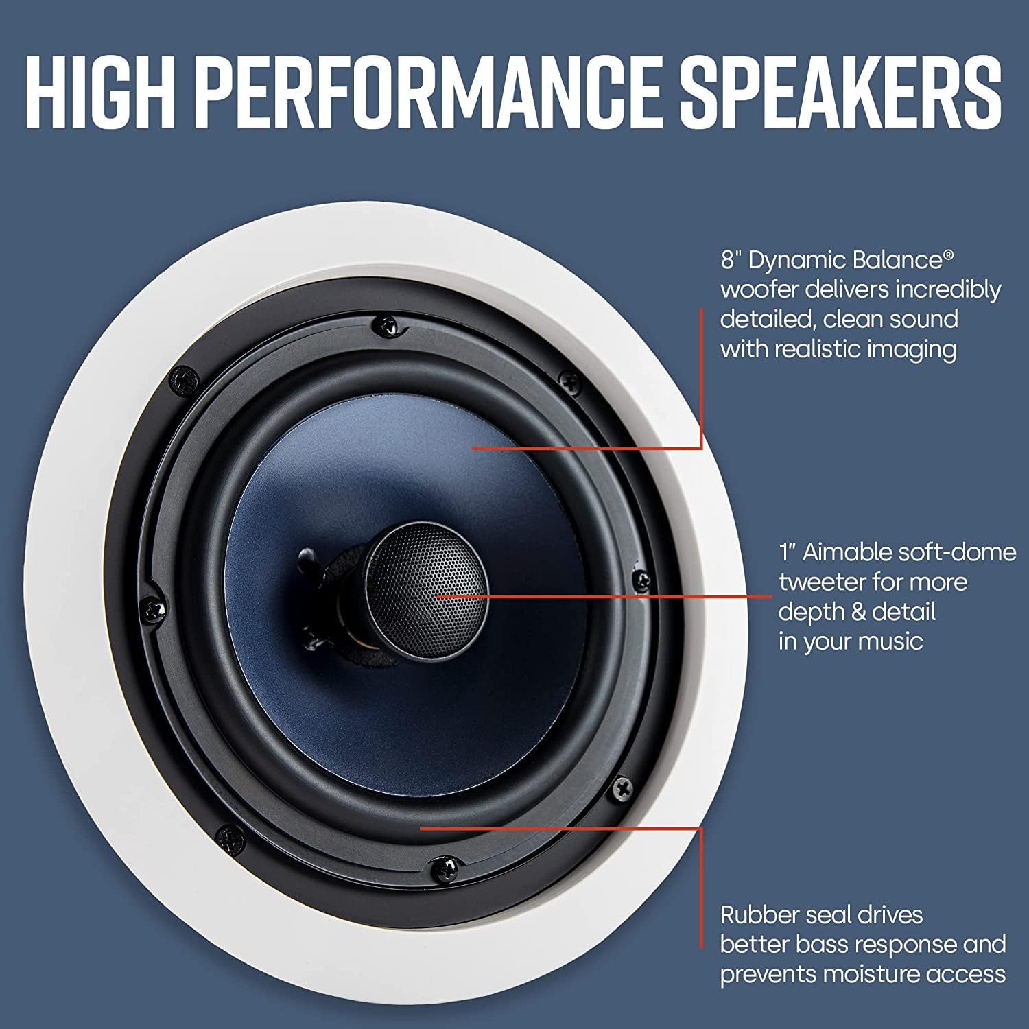 Foto 6 | Altavoz Polk Audio Rc80i De 2 Vías Premium Para Techo, 8 Redondos - Venta Internacional.