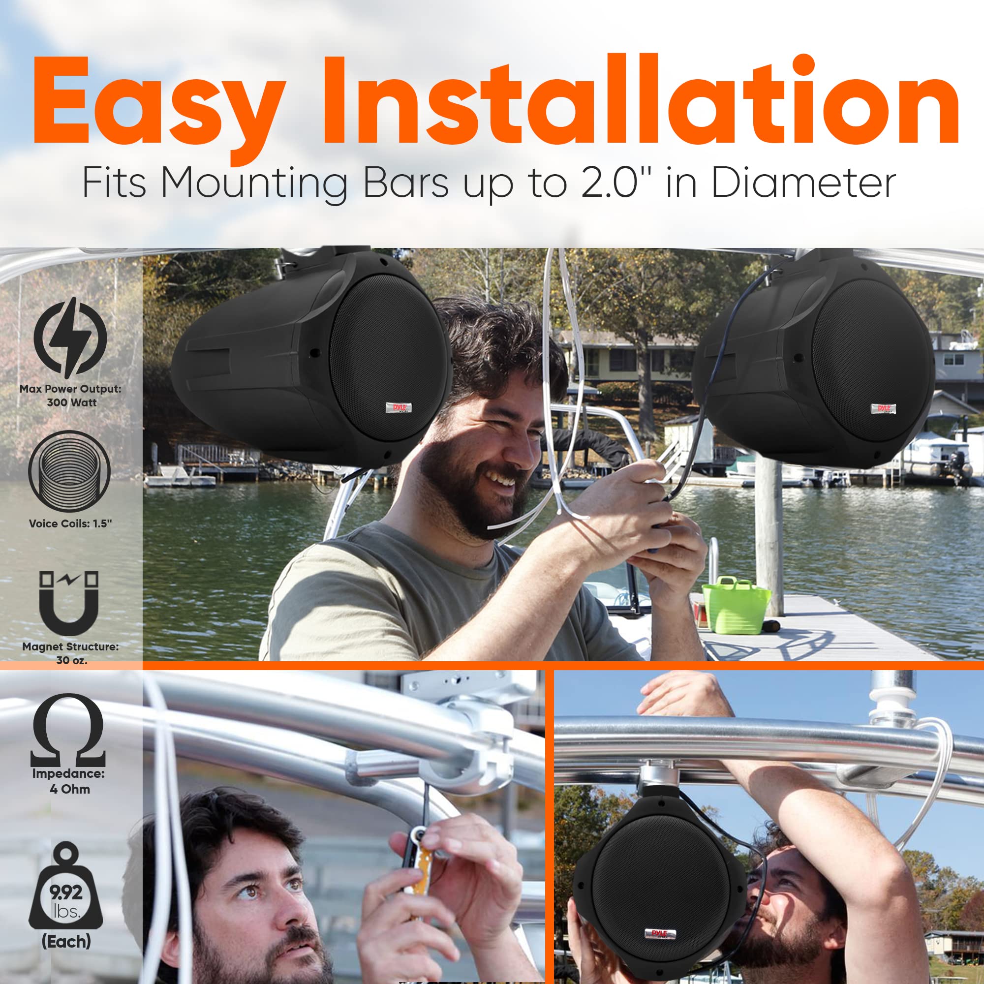 Foto 5 pulgar | Altavoces Marinos Pyle 200 w-Venta Internacional