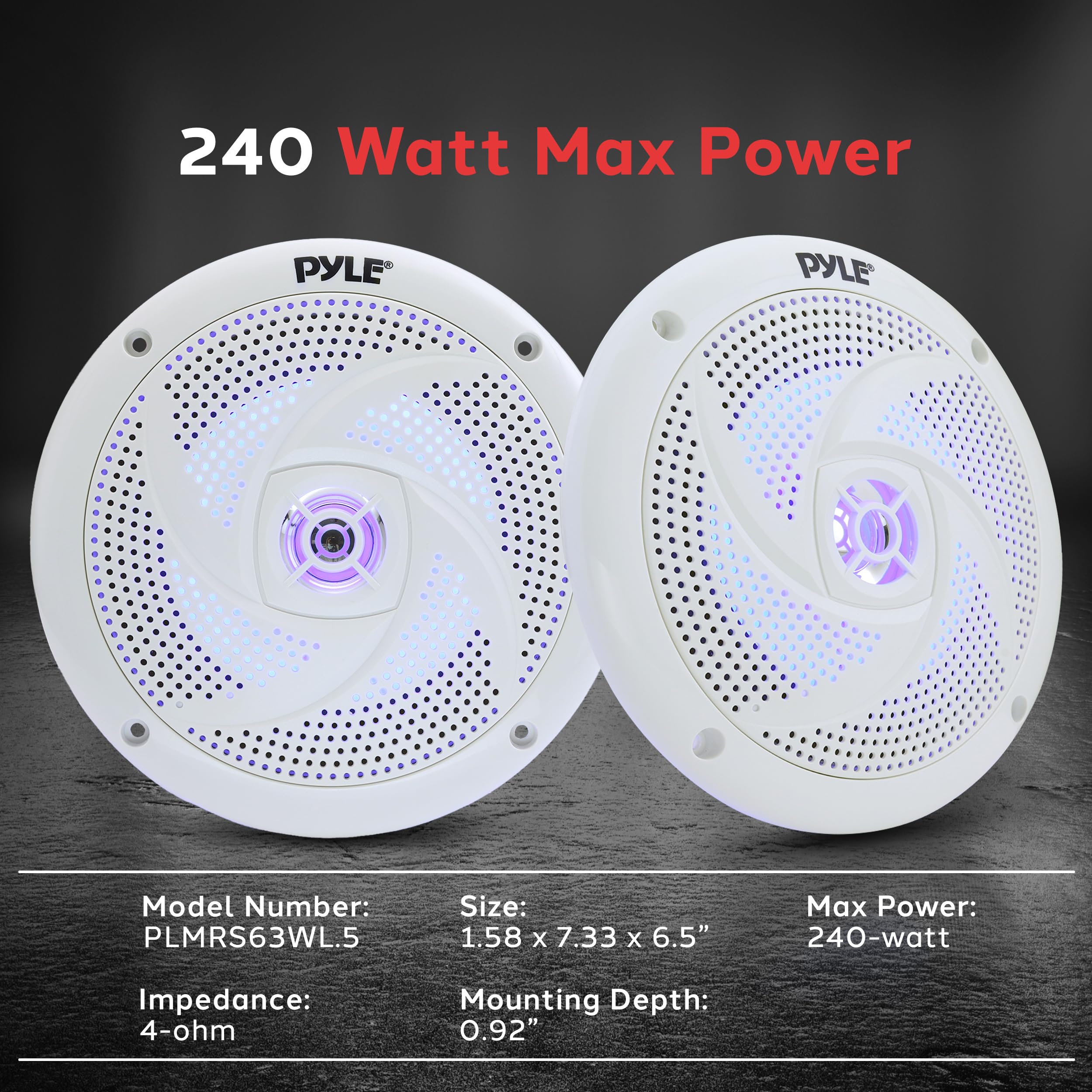 Foto 3 pulgar | Altavoces Marinos Pyle de Perfil Bajo 240 W 6.5 Pulgadas 2 Piezas - Venta Internacional