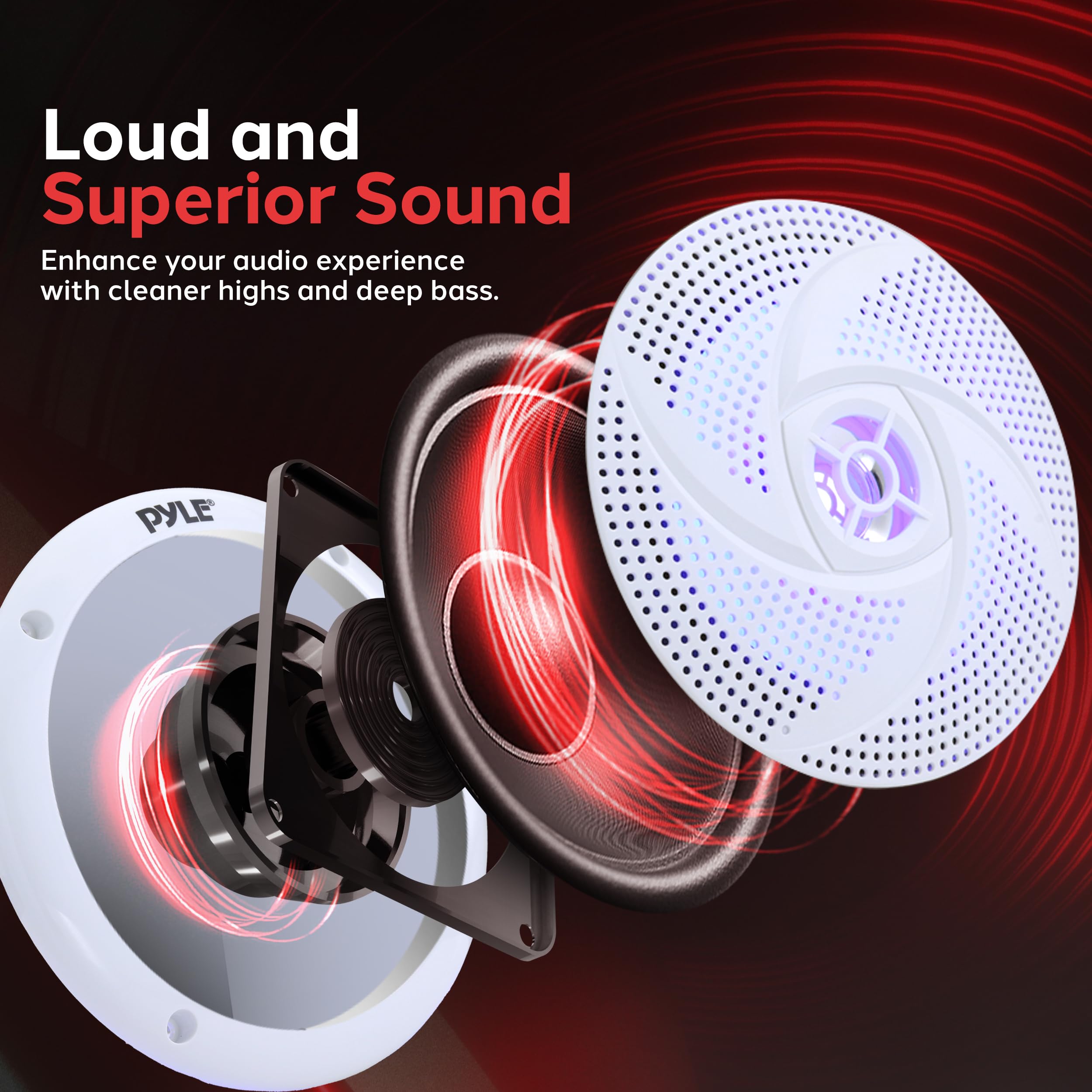 Foto 4 pulgar | Altavoces Marinos Pyle de Perfil Bajo 240 W 6.5 Pulgadas 2 Piezas - Venta Internacional