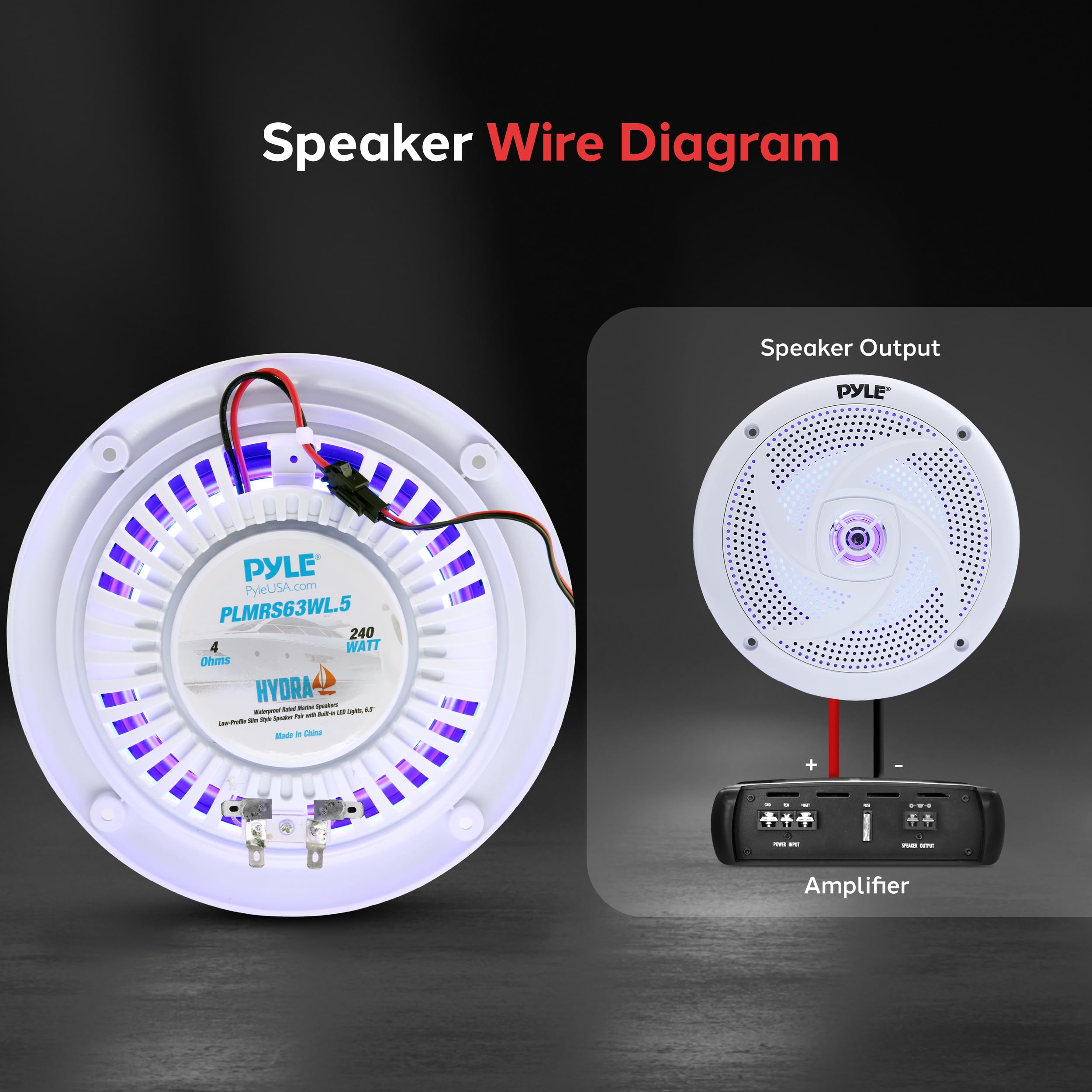 Foto 4 | Altavoces Marinos Pyle de Perfil Bajo 240 W 6.5 Pulgadas 2 Piezas - Venta Internacional
