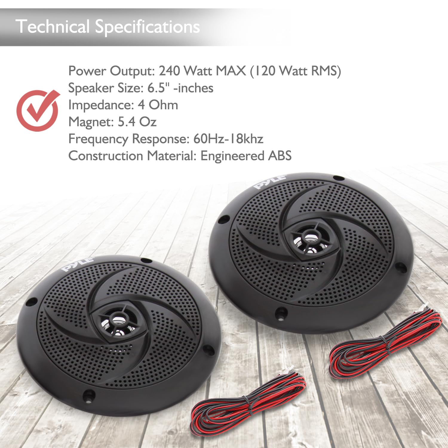Foto 6 pulgar | Altavoces Marinos Pyle de Perfil Bajo 240 W 6.5 Pulgadas 2 Piezas - Venta Internacional