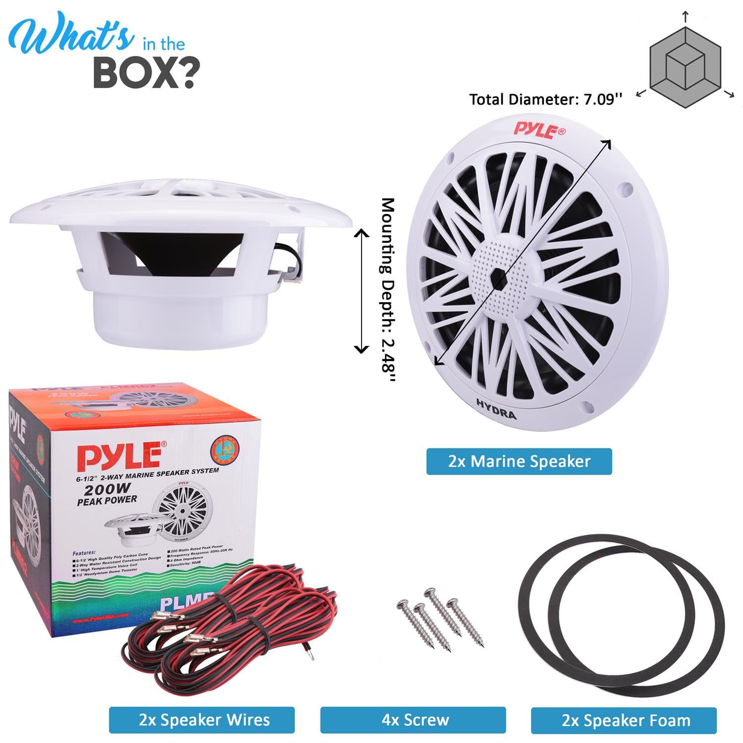Foto 8 pulgar | Altavoces Marinos Pyle Plmr62 6,5 Pulgadas 2 Vías 200 w Resistentes al Agua - Venta Internacional