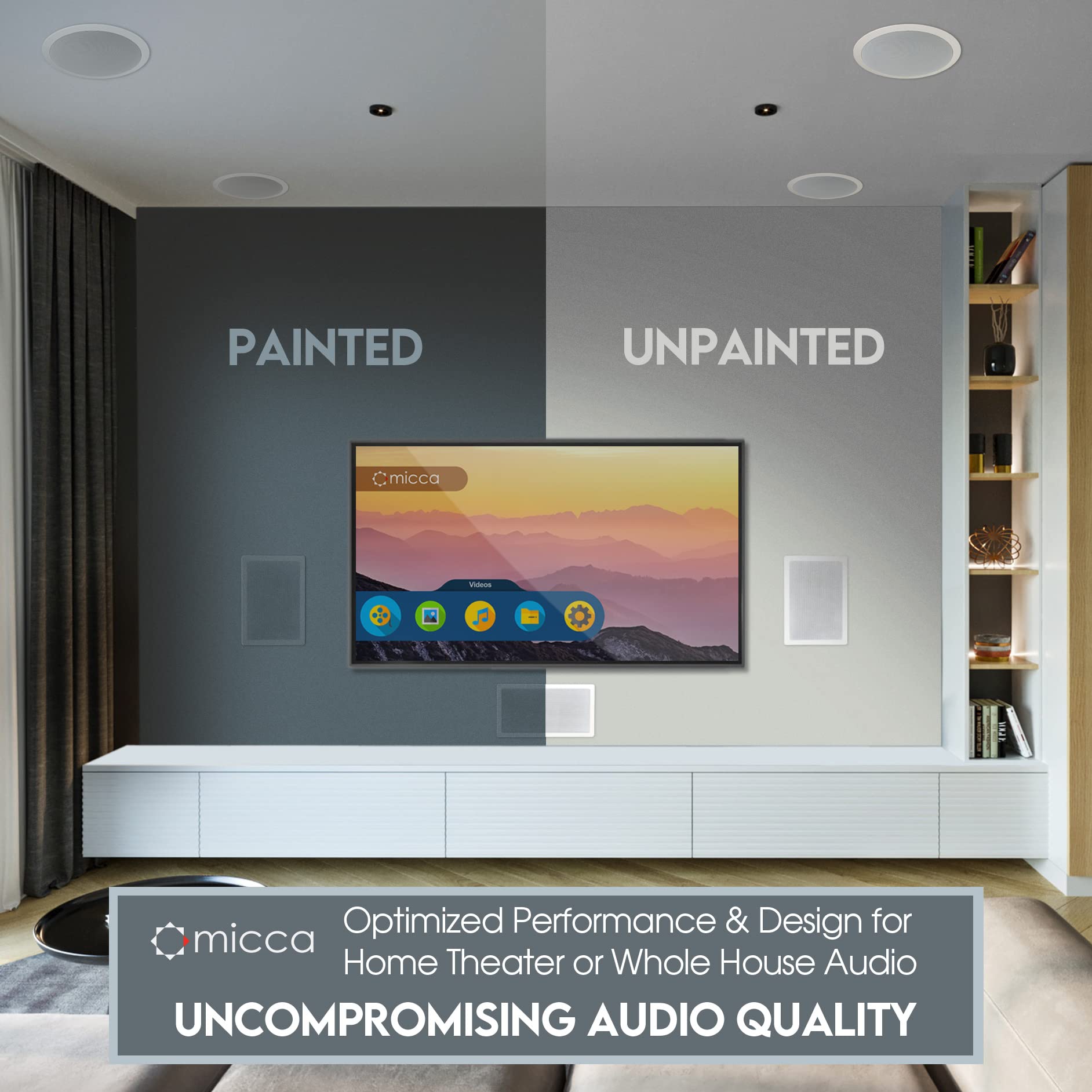 Foto 4 pulgar | Altavoz Empotrado Micca M-8s De 2 Vías Para Sistema De Cine En Casa Con 8 Woofers, Color Blanco - Venta Internacional.