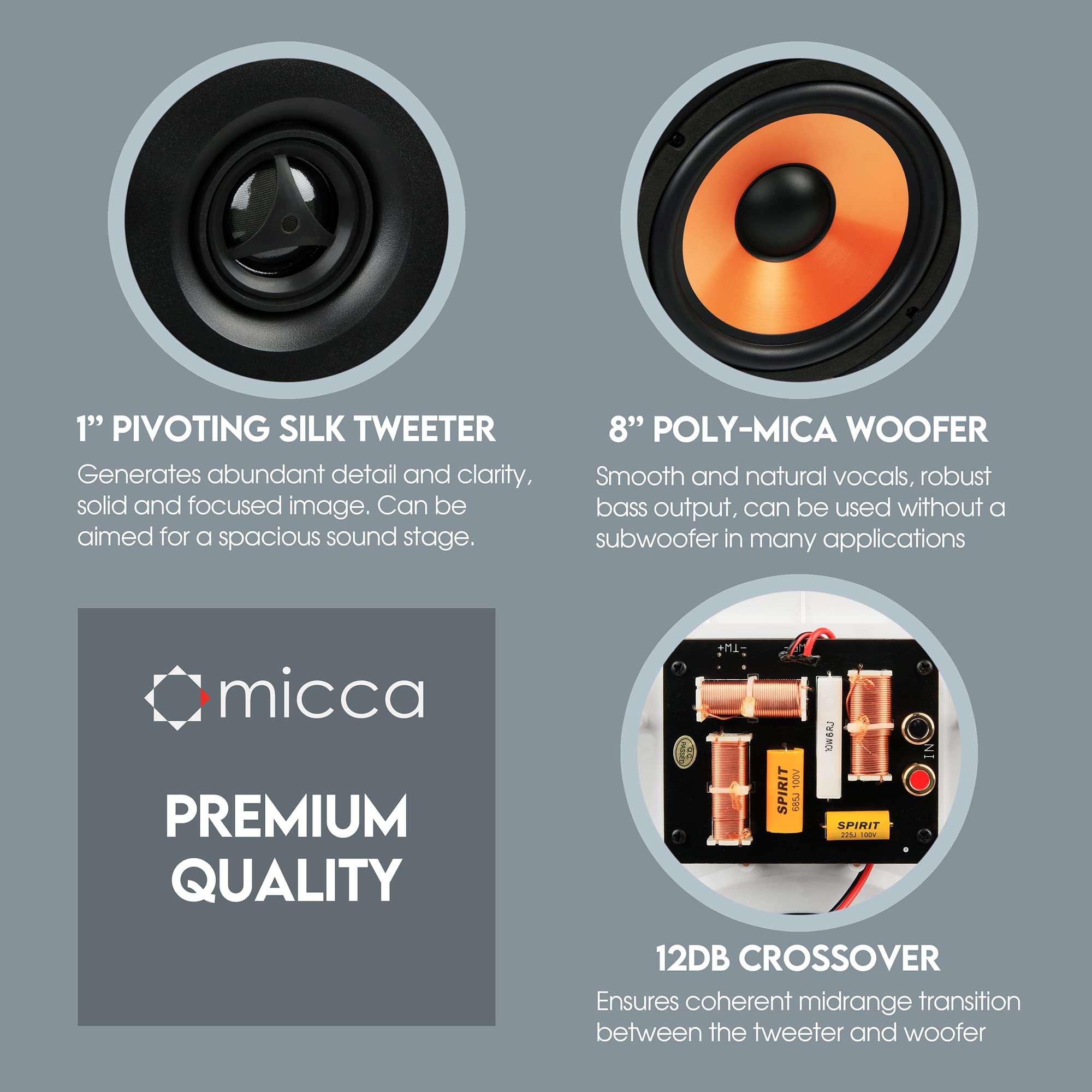 Foto 5 pulgar | Altavoz Empotrado Micca M-8s De 2 Vías Para Sistema De Cine En Casa Con 8 Woofers, Color Blanco - Venta Internacional.