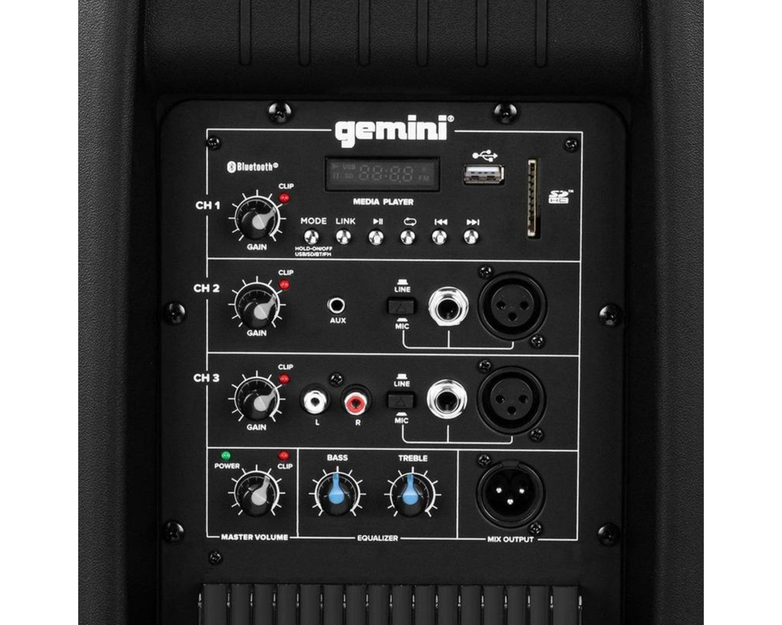 Foto 2 | Bafle Activo Gemini AS-2112BT color Negro Bluetooth 12'' USB 1500W PEAK TWS