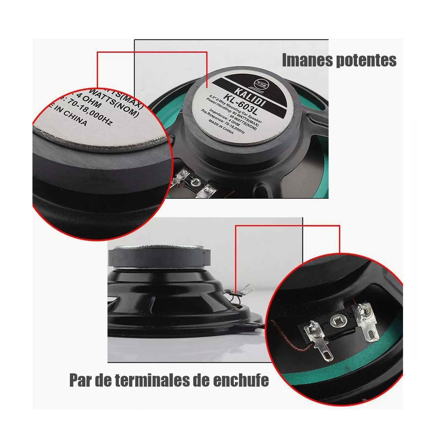 Foto 5 pulgar | Bocinas para Carro 6.5 Car Audio Coaxial Negro