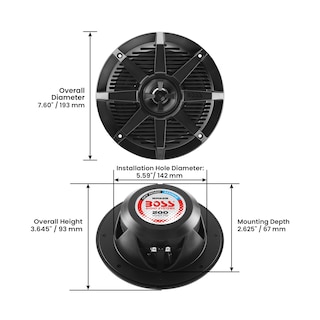 Foto 3 | Par De Altavoces Marinos Boss Audio Systems Mr62b De 200 W Y 6.5 Pulgadas - Venta Internacional.