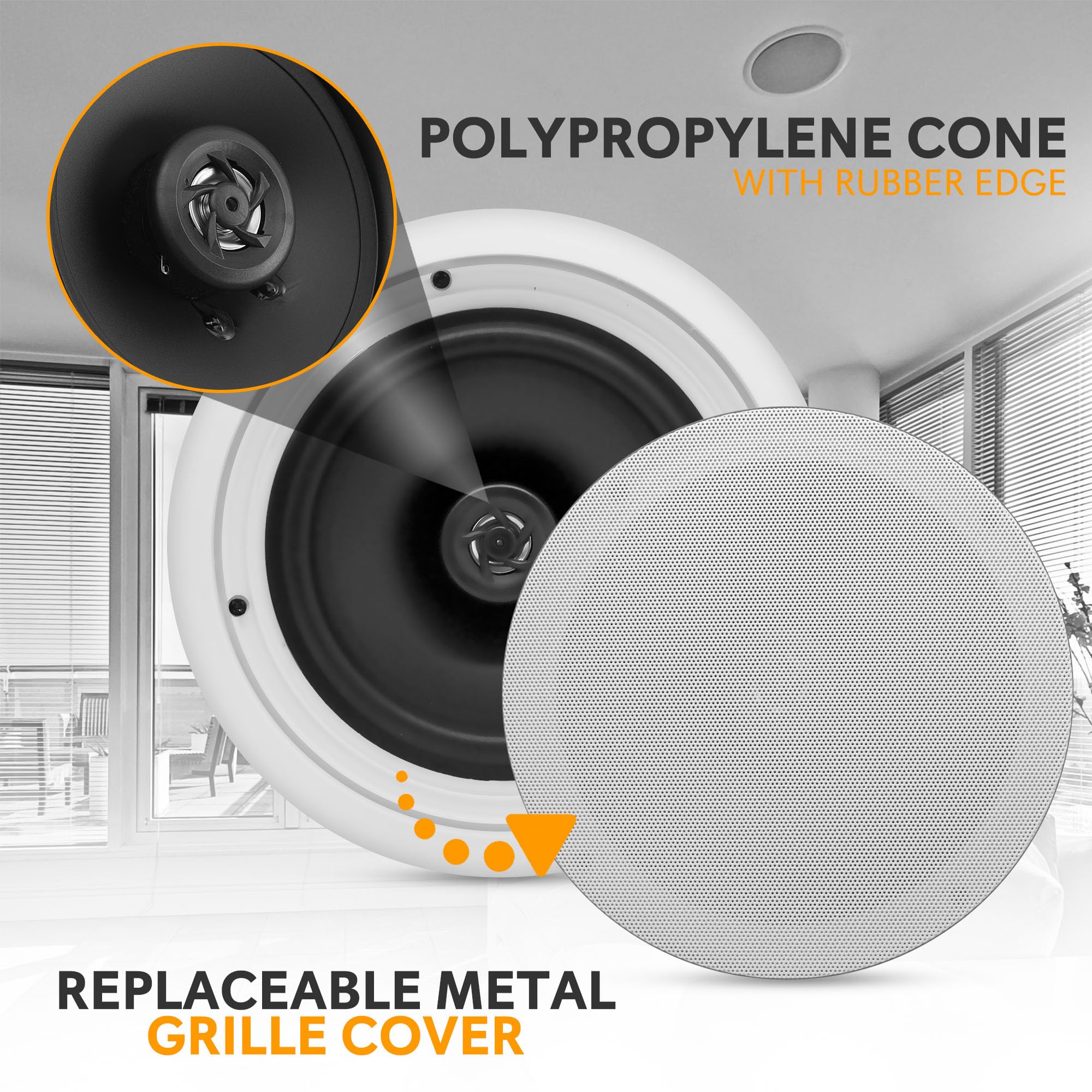 Foto 4 pulgar | Altavoces De Techo Y Pared Pyle Pdic61rd 6.5'' 200 W - Venta Internacional.