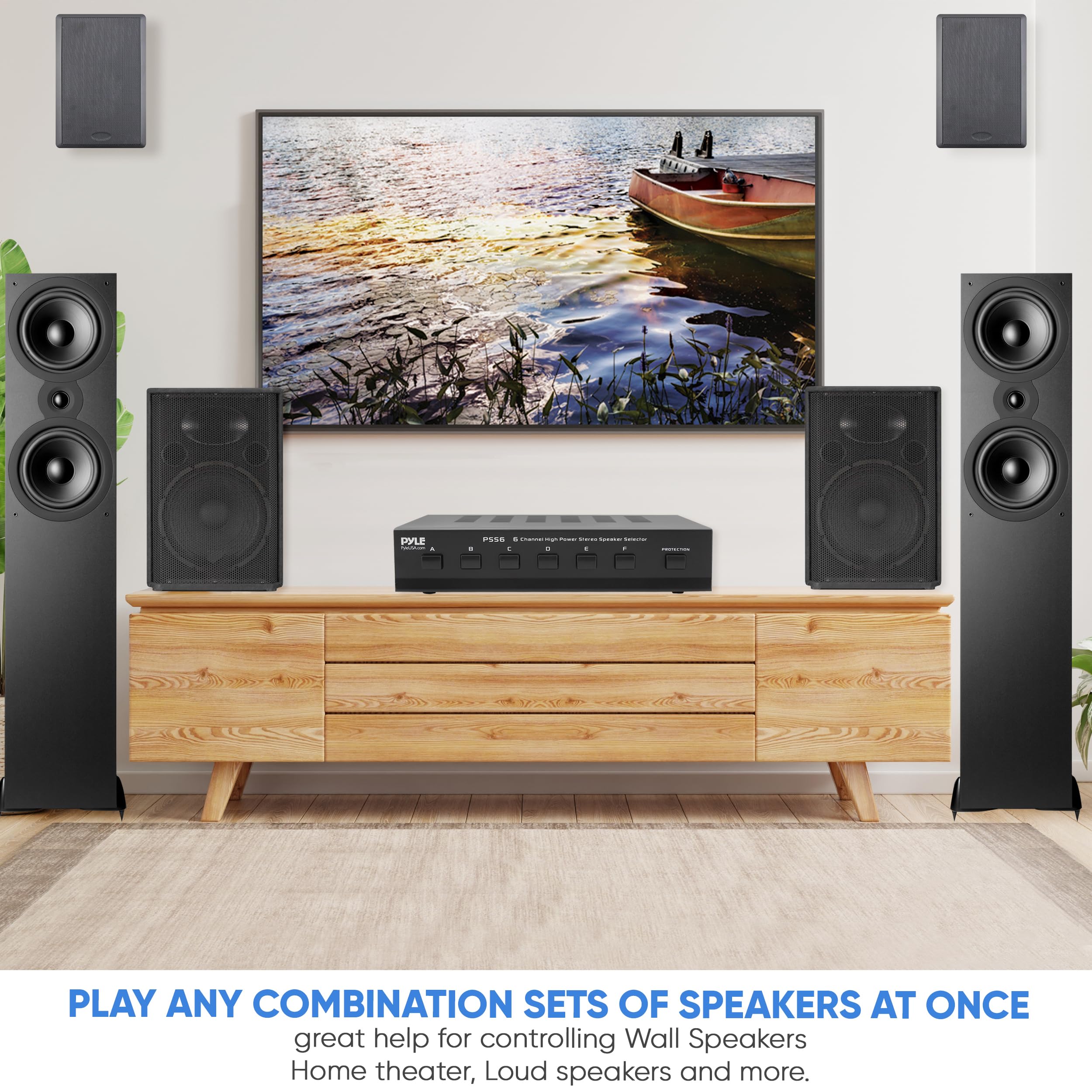 Foto 4 pulgar | Caja Selectora De Interruptores De Altavoz Pyle Home Premium 6 Zone Pss6 - Venta Internacional.